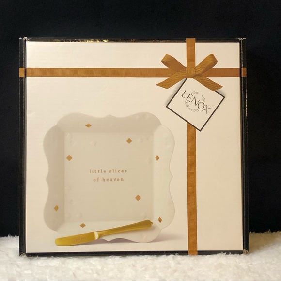 Lenox Sidebar "Little Slices Of Heaven" Cheese Plate With Knife - Picture 2 of 7